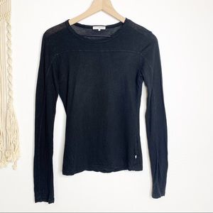 Standard James Perse Black Sheer Long Sleeve Sz 1